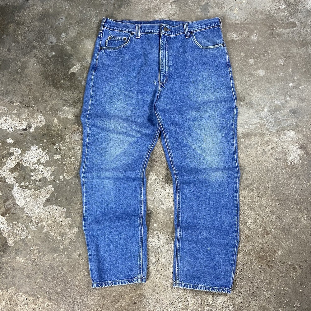 Vintage Carhartt Jeans Size 40x32 Blue Denim Medium Wash Traditional Fit B18 DST